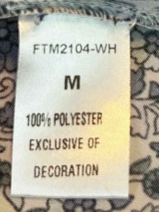 THML Floral Embroidered Blouse Boho Flutter Sleeve Blue M NWT - Picture 7 of 9